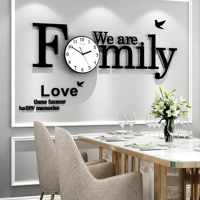 Wall Clock We Are Family With Birds