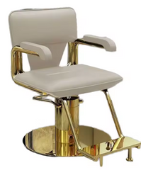 HS Retro Salon Hairdressing Hydraulic Chair 360 Degree Swivel Synthetic Leather Lifting Barber Chair for Living Room or Gym