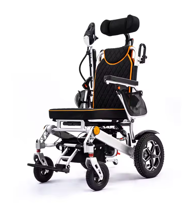 2025 Hot Selling Foldable Electric Wheelchair Headrest All Terrain 700 w Power Motor Wheelchair Easy to Use for Elderly