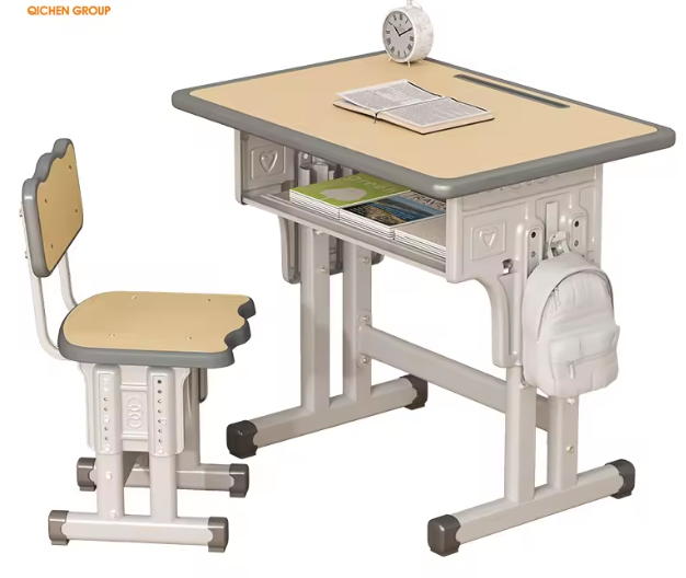 Premium Eco-Friendly Solid Hardwood Writing Desk Modern-Inspired Children's Wooden Table and Chairs Growth-Adjustable Kids Desk