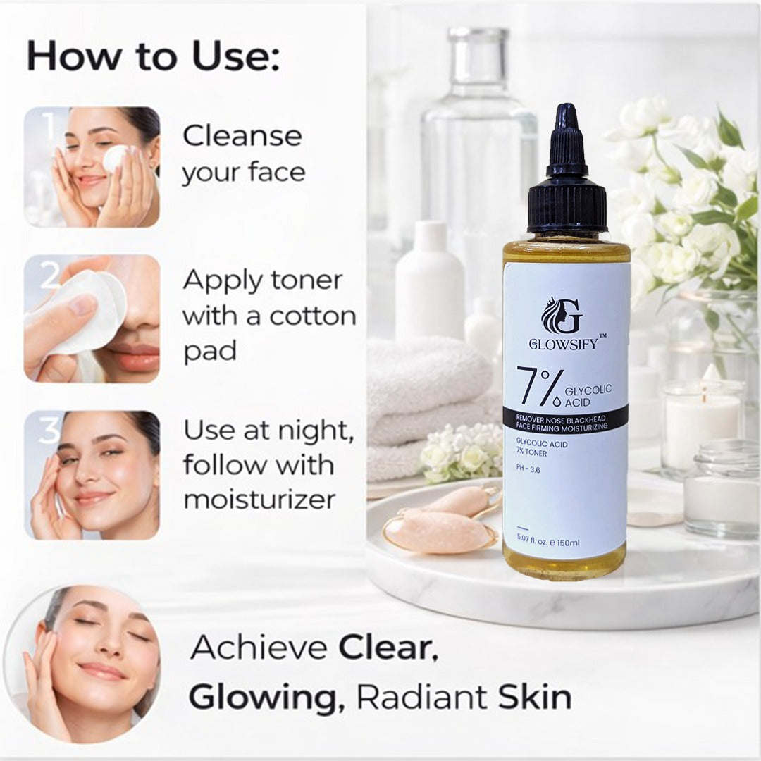 7% Glycolic Acid Toner - Exfoliating Face Toner for Blackheads & Glowing Skin (150ml)